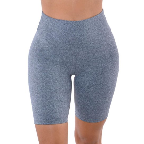 Bermuda básico feminino fitness Selene - Cinza Menor preço em Bermuda básico feminino fitness Selene - Cinza