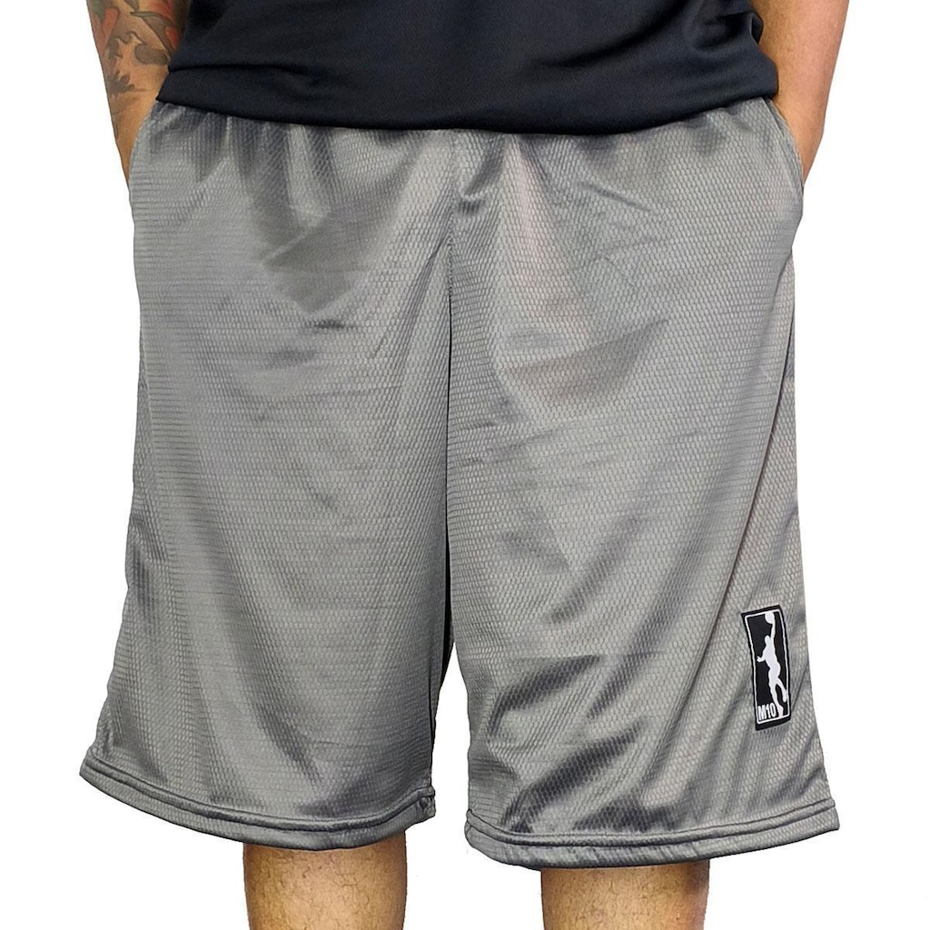 Bermuda Basquete M10 Classic Básica Hex-Dry Cinza