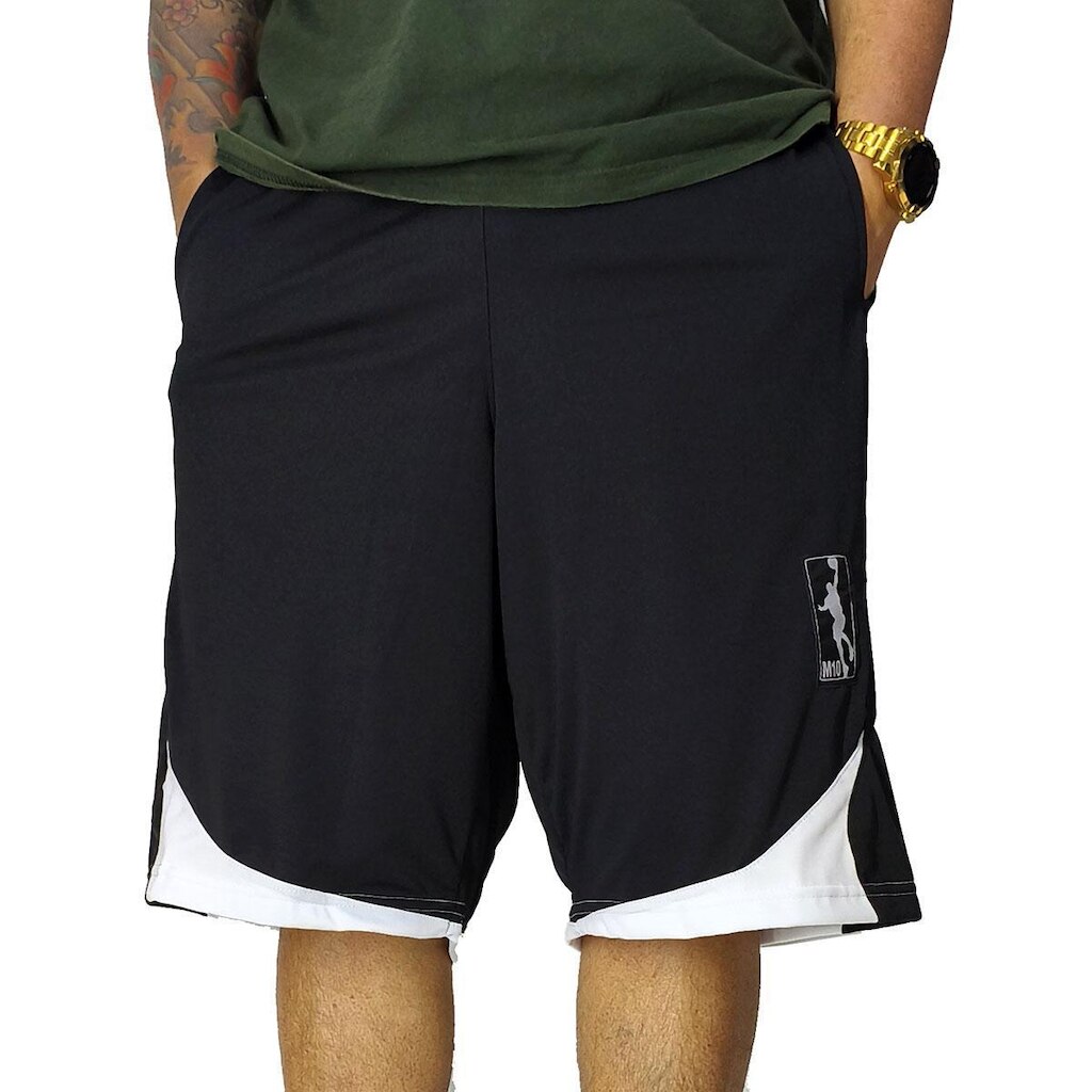 Bermuda Basquete M10 Pro Hex 2 Preto Branco