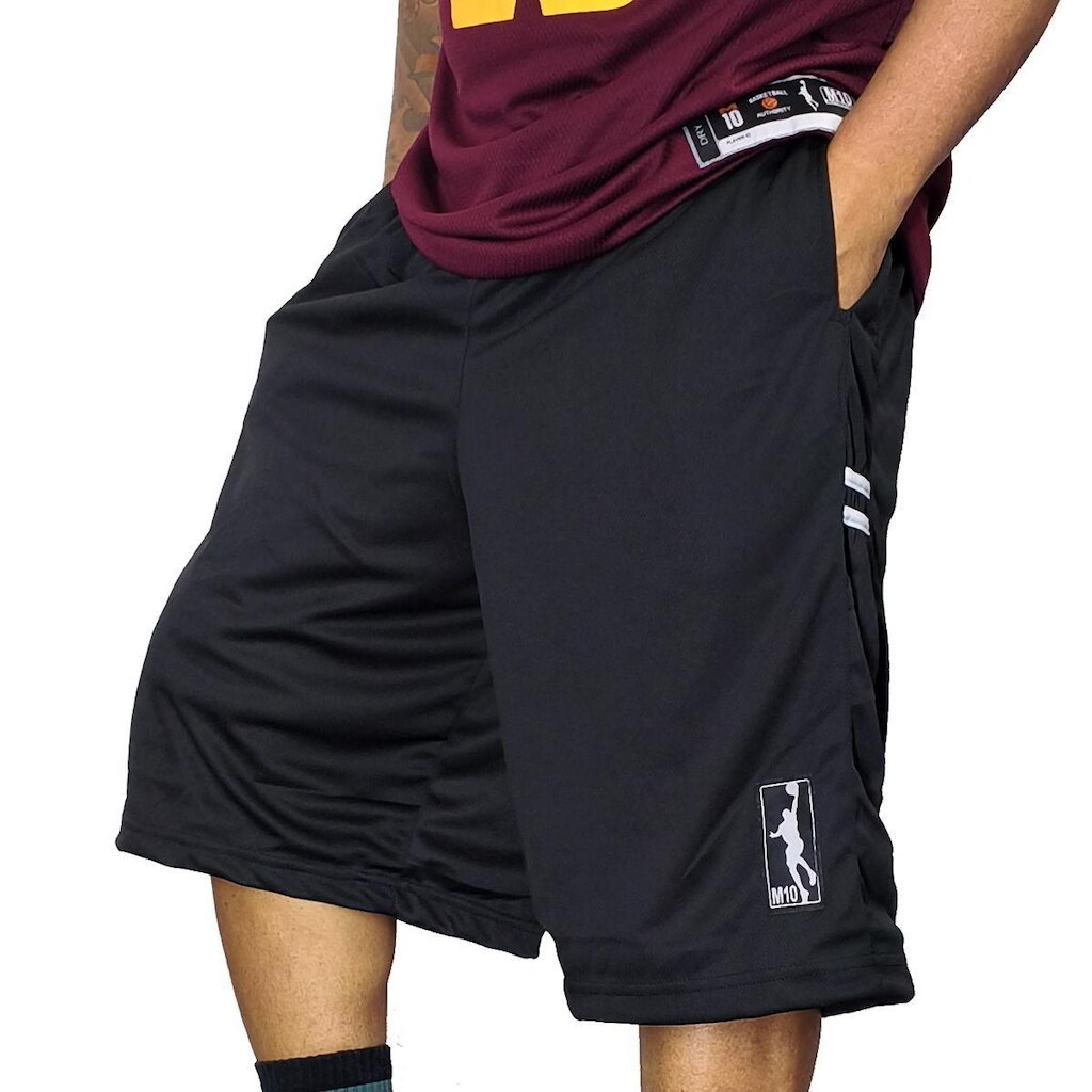 Bermuda Basquete Plus Size M10 Action Stick Aero-Dry Preto