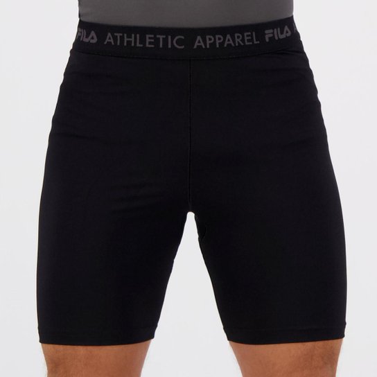 Bermuda Biker Fila Cross Masculina - Preto Menor preço em Bermuda Biker Fila Cross Masculina - Preto