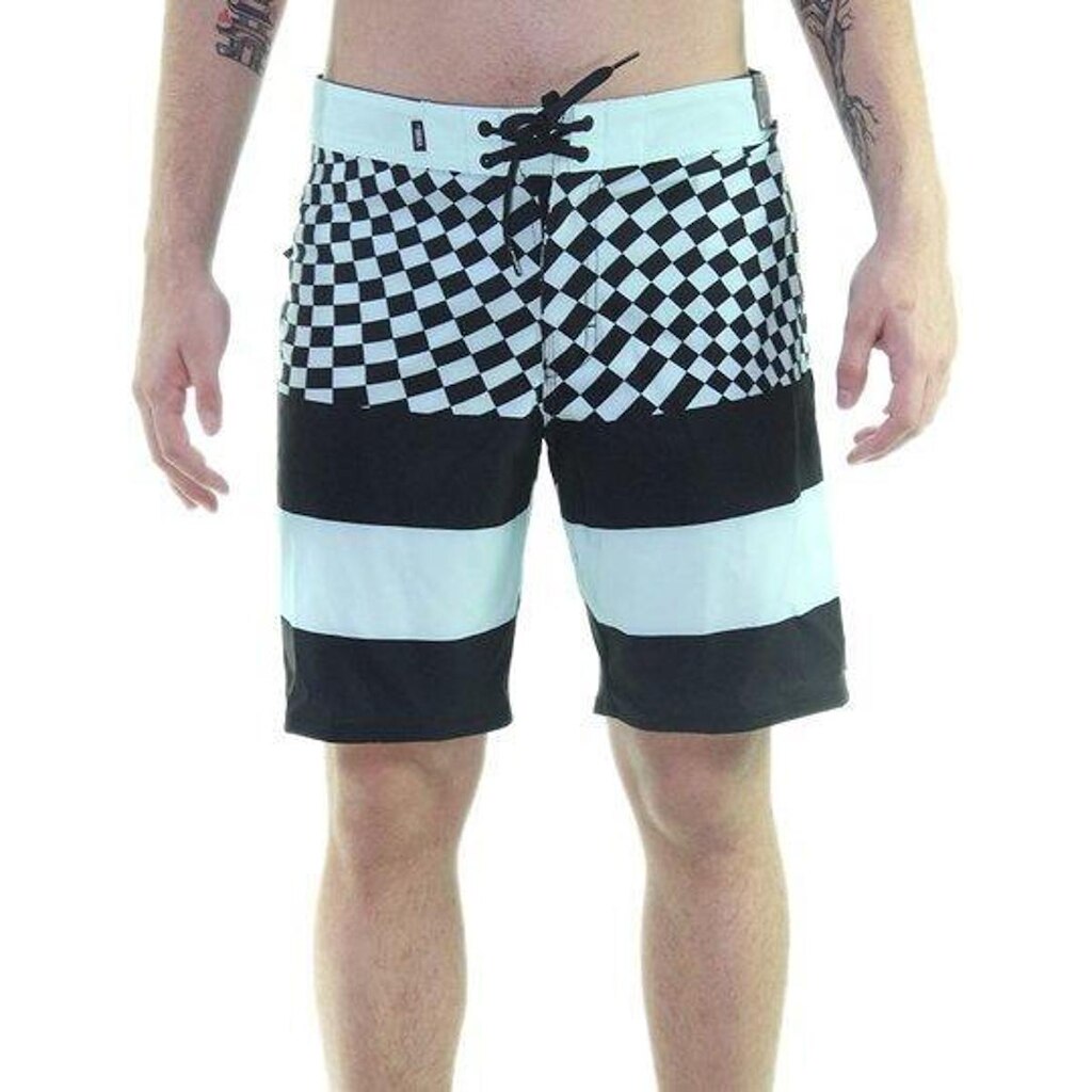 Bermuda Boardshort Vanss Era Masculina - Verde Checkboard
