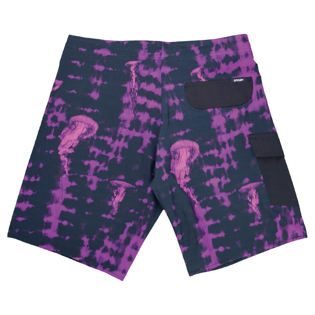 Bermuda Boardshorts Oakley Jellyfish Printed - Preto+Lilás | Netshoes