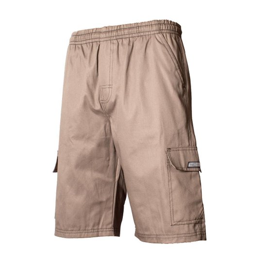 Bermuda Calção Brim Sarja Masculino Elástico Cordão Cargo 5 bolsos Algodão Reforçado Uniforme - Cinza é ruim? Bermuda Calção Brim Sarja Masculino Elástico Cordão Cargo 5 bolsos Algodão Reforçado Uniforme - Cinza é boa?