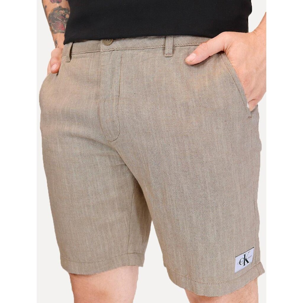 Bermuda Calvin Klein Jeans Masculina Chino Cotton Areia
