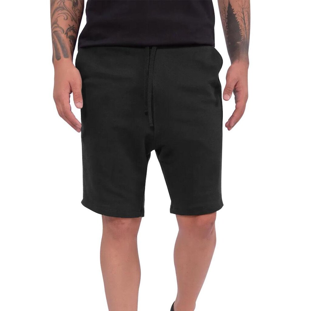Bermuda Calvin Klein Jeans Moletom CK Silk Barra Rect Preta