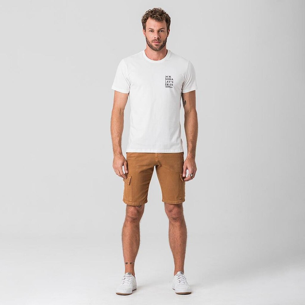 Bermuda Cargo Caramelo Sarja Masculino Rock e Soda