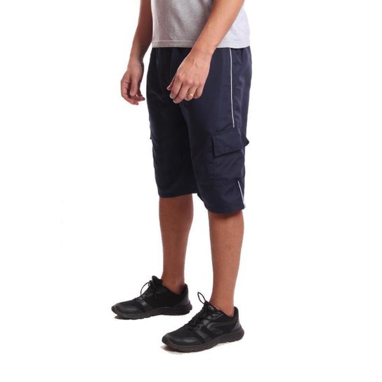 Bermuda Cargo Em Tactel Com Bolsos