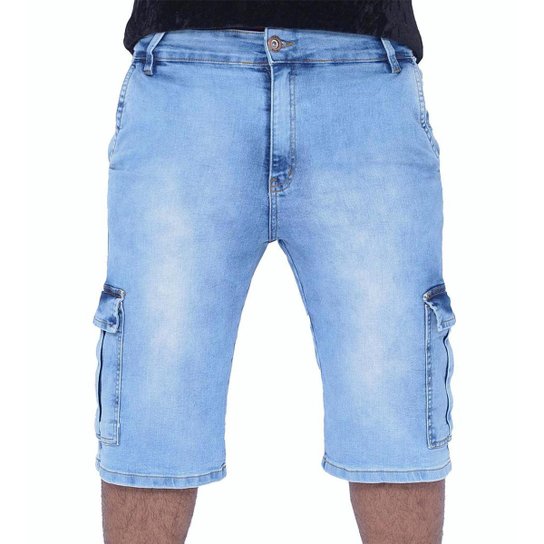 BERMUDA CARGO JEANS PLUS MASC - Jeans é ruim? BERMUDA CARGO JEANS PLUS MASC - Jeans é boa?