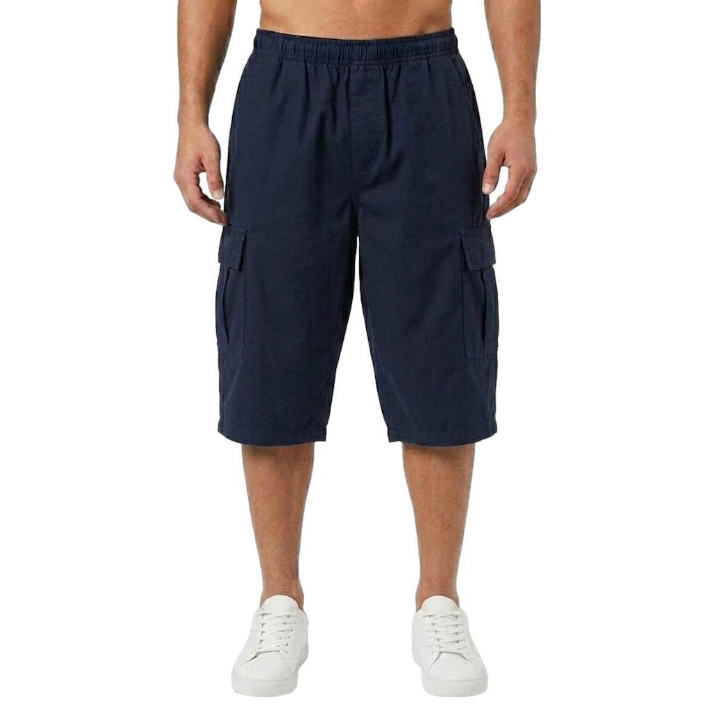Bermuda Cargo Masculina Sarja Via Lance Ajustável Bolsos Laterais