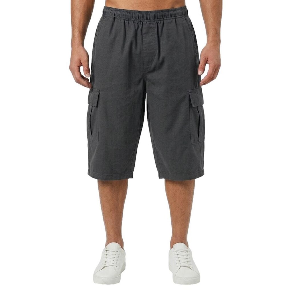 Bermuda Cargo Masculina Sarja Via Lance Ajustável Bolsos Laterais