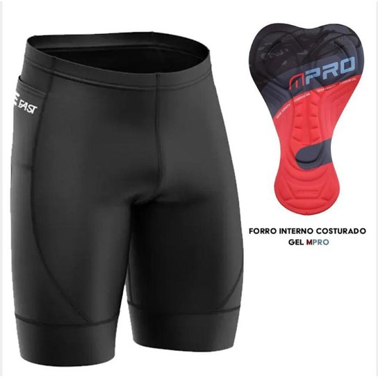 Bermuda Ciclismo Be Fast forro em GEL Bike Masculino Preta - Preto Menor preço em Bermuda Ciclismo Be Fast forro em GEL Bike Masculino Preta - Preto