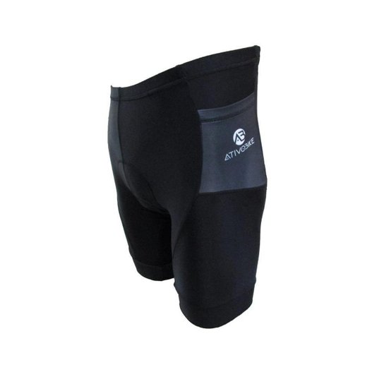Bermuda Ciclismo Forro Pad Gel Masculina - Preto Menor preço em Bermuda Ciclismo Forro Pad Gel Masculina - Preto