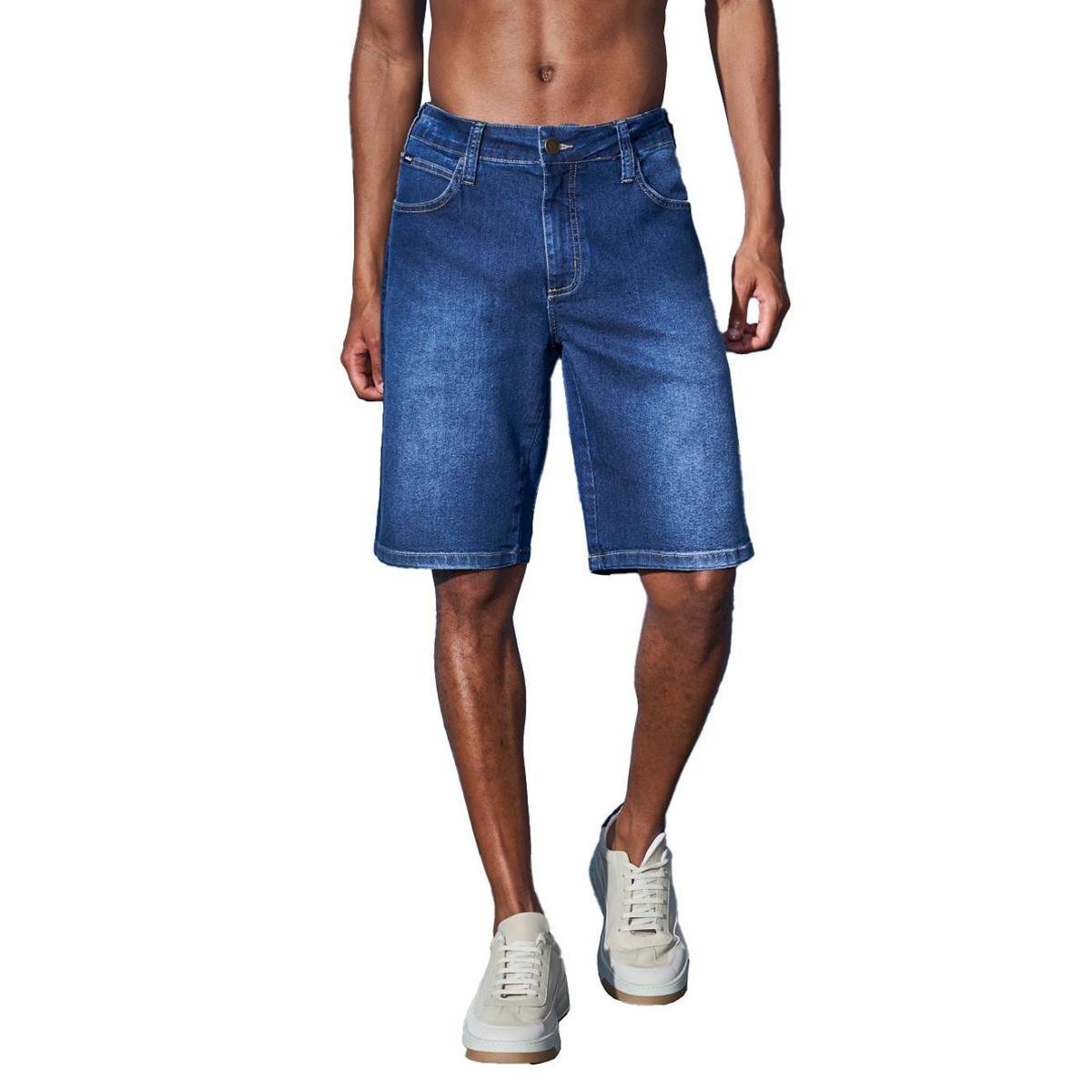 Bermuda Colcci Jeans Masculina Noah Azul Médio Azul Netshoes