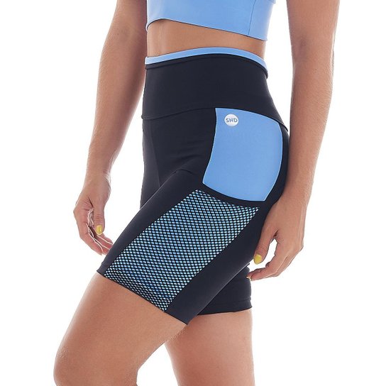 Bermuda Cross Azul Celeste Com Bolso Snd Fitness