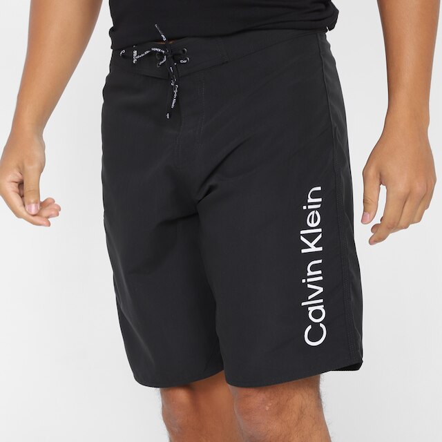 Bermuda D' Água Calvin Klein Liso Micro Básica Masculina - Preto é boa?