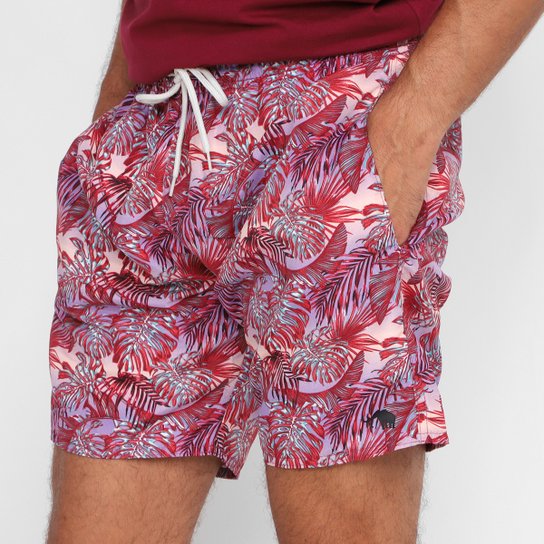 Bermuda D'Água Gajang Floral Masculina - Rosa Menor preço em Bermuda D'Água Gajang Floral Masculina - Rosa