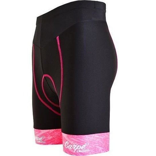Bermuda de ciclismo feminina Advanced Carpe Diem - ERT Cycle Sport - Preto+Rosa