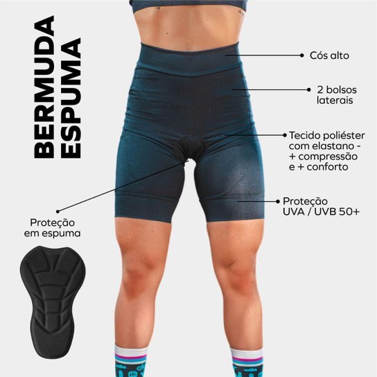 Bermuda de Ciclismo Feminina com Bolsos Acolchoada Para Pedal Bike Confortável - Preto é ruim? Bermuda de Ciclismo Feminina com Bolsos Acolchoada Para Pedal Bike Confortável - Preto é boa?