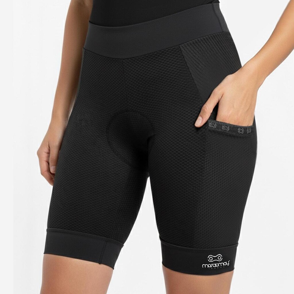 Bermuda de Ciclismo Feminina Márcio May Race Carbon Bag