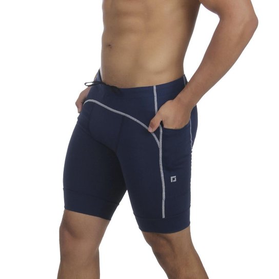 Bermuda de Compressão Ciclico Esportes Sport - Masculina - Marinho Menor preço em Bermuda de Compressão Ciclico Esportes Sport - Masculina - Marinho