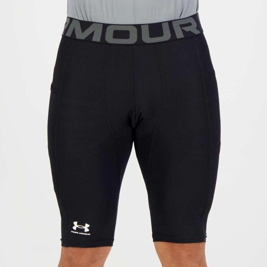 Bermuda de Compressão Under Armour Pocket Long Preta - Preto Menor preço em Bermuda de Compressão Under Armour Pocket Long Preta - Preto