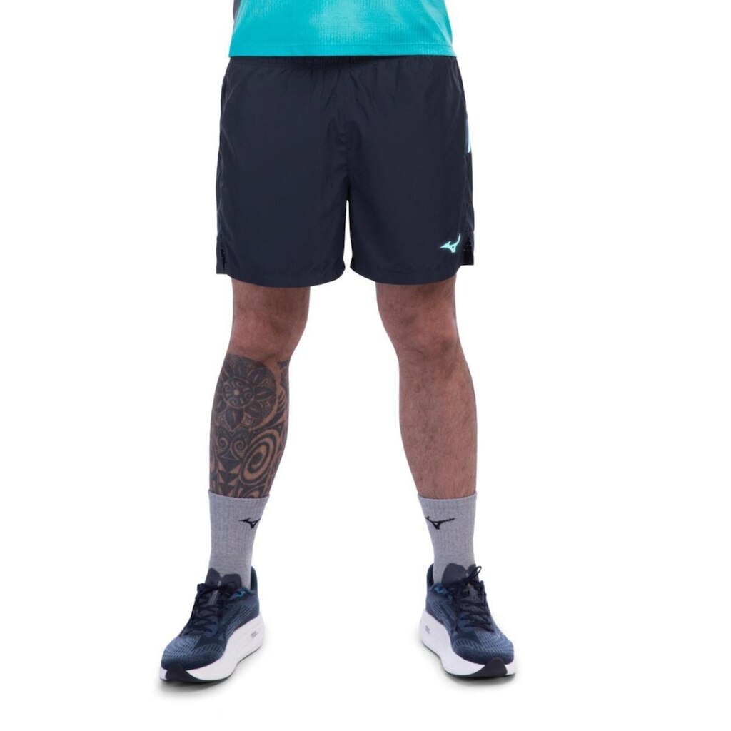 Bermuda de Corrida Mizuno Run Easy 5 Masculina GG Preto