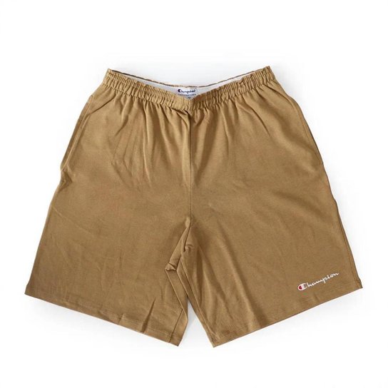 Bermuda de Moletom Champion Mini Script Logo INK Caqui - Kaki Menor preço em Bermuda de Moletom Champion Mini Script Logo INK Caqui - Kaki