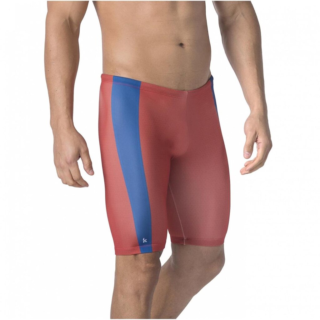 BERMUDA DE NATAÇÃO ELITE MARSALA E AZUL COM PROTEÇÃO UV 50+ KAUNA