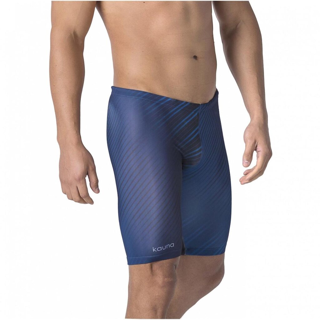 BERMUDA DE NATAÇÃO STRIPES AZUL MARINHO COM PROTEÇÃO UV 50+ KAUNA