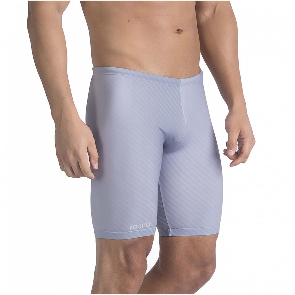 BERMUDA DE NATAÇÃO STRIPES CINZA COM PROTEÇÃO UV 50+ KAUNA