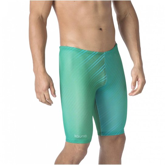 Bermuda De Natação Stripes Kauna Swim Masculina - Verde Menor preço em Bermuda De Natação Stripes Kauna Swim Masculina - Verde
