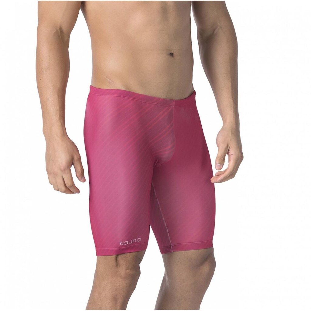 BERMUDA DE NATAÇÃO STRIPES MARSALA COM PROTEÇÃO UV 50+ KAUNA