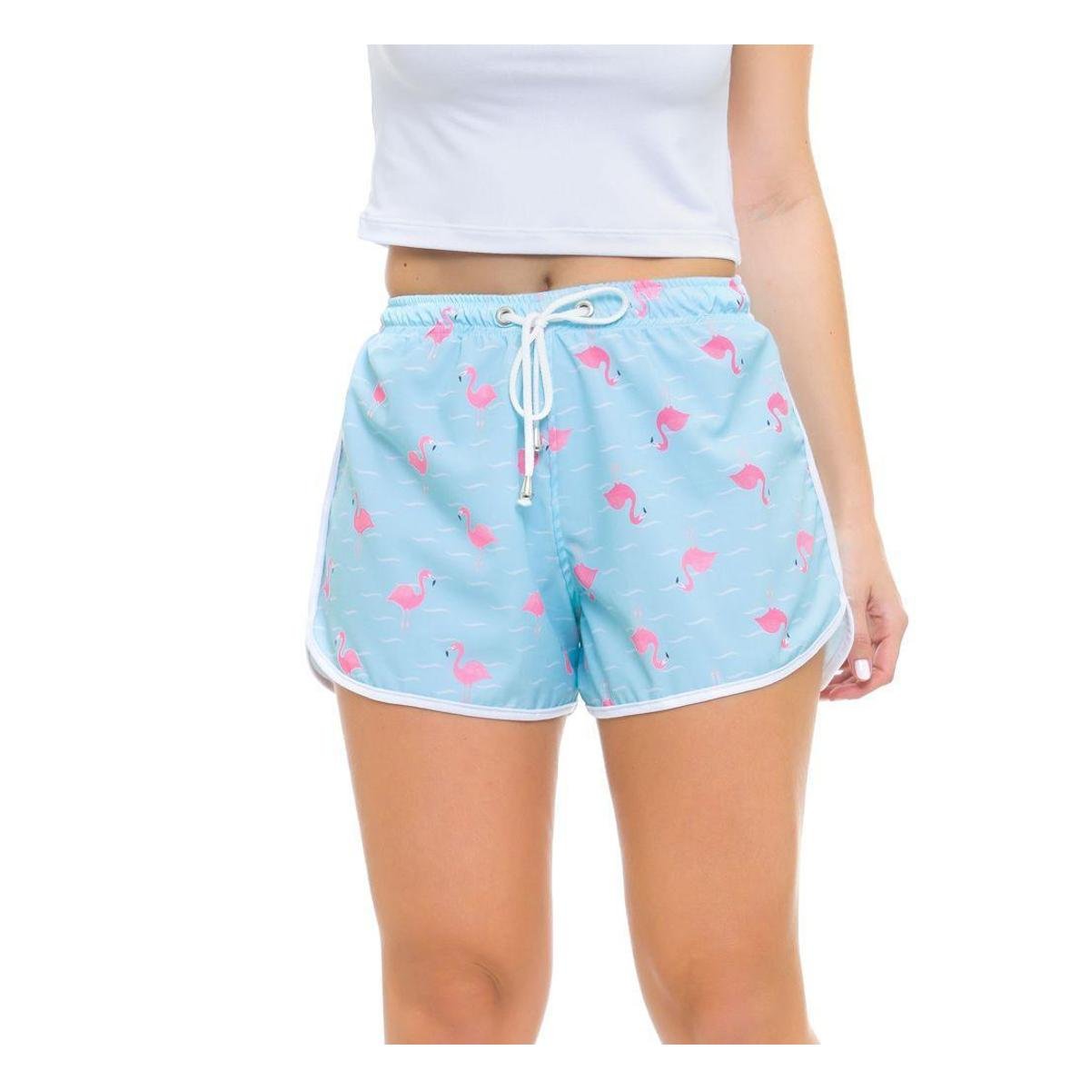short tactel feminino para praia