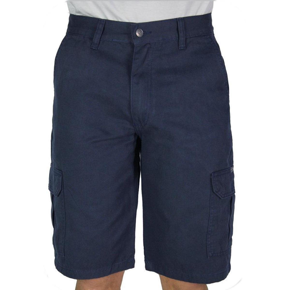 Bermuda De Sarja R7Jeans Masculina Modelo Cargo 100% Algodão Marinho Menor preço em Bermuda De Sarja R7Jeans Masculina Modelo Cargo 100% Algodão Marinho