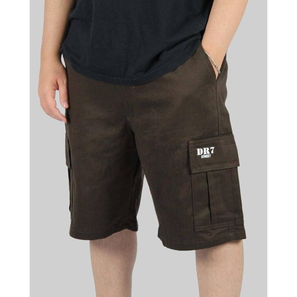 Bermuda DR7 Street Cargo Classic Logo - Marrom