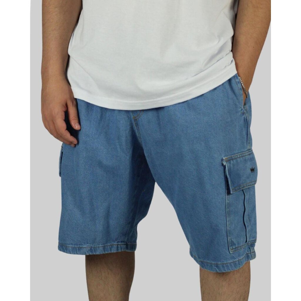 Bermuda DR7 Street Jeans Cargo Seven - Azul