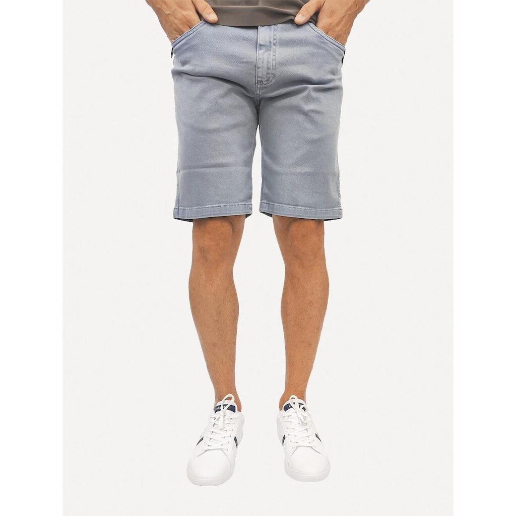 Bermuda Dudalina Jeans Slim 5 Pockets Tinturada Azul Claro