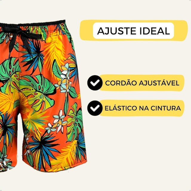 Bermuda Elastano Infantil Estampada Short Mauricinho Praia