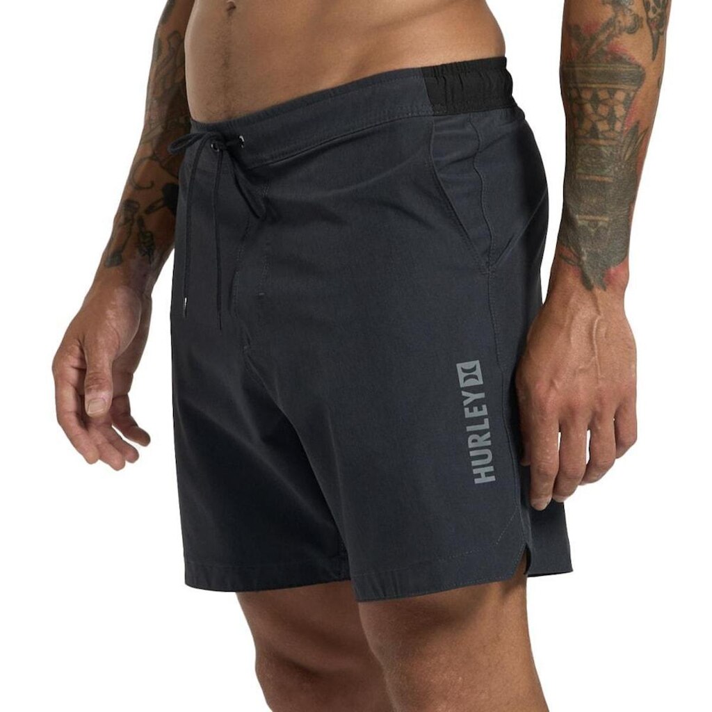 Bermuda Elástico Hurley Speed Mescla Preto