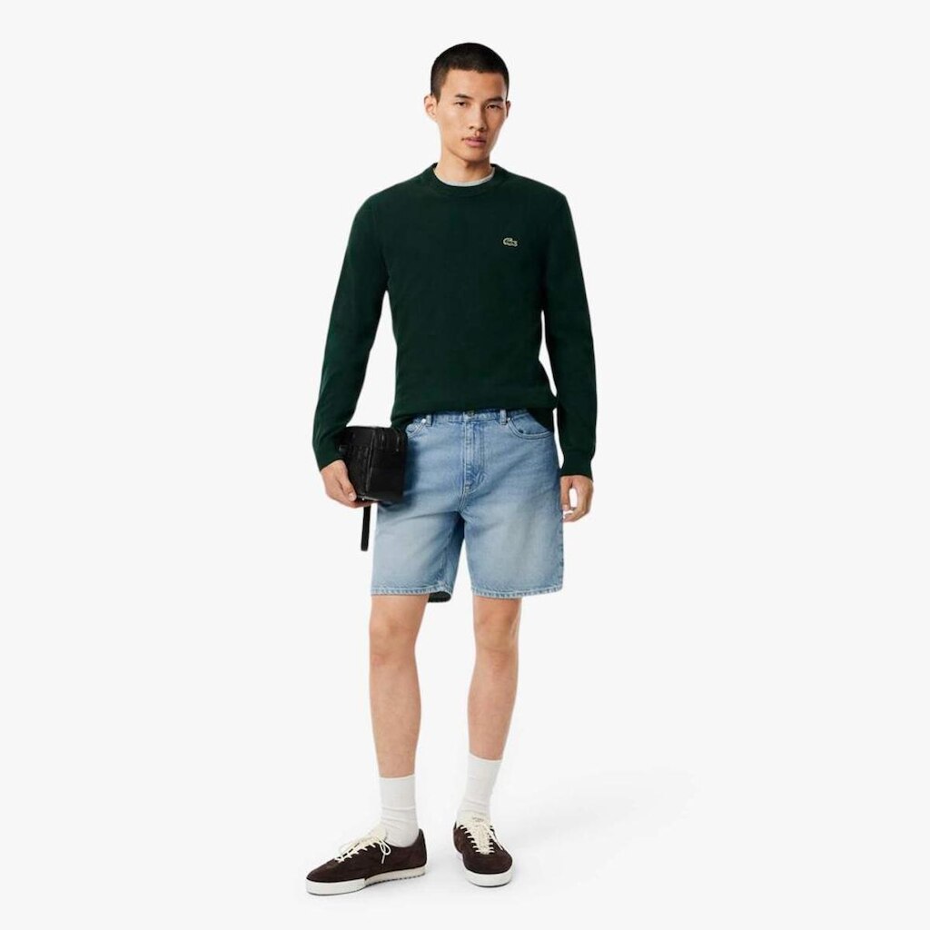 Bermuda em Denim com Ajuste Reto Lacoste Masculina