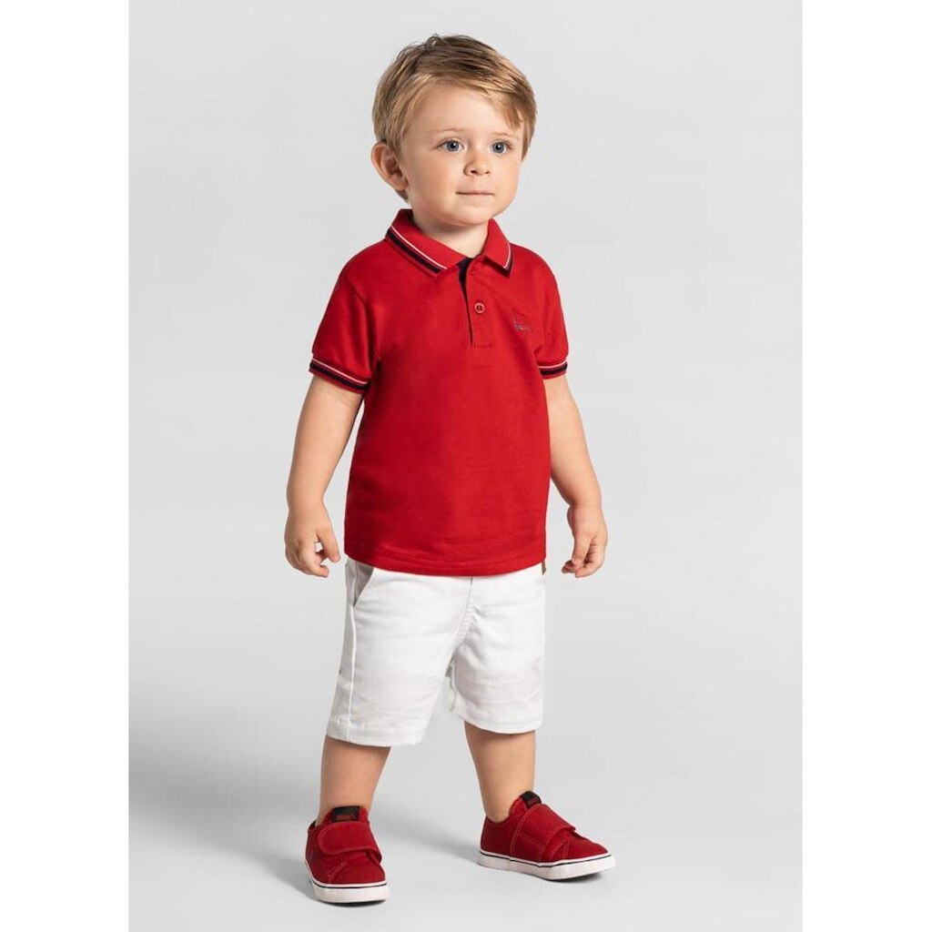 Bermuda em sarja infantil menino Mundi Branco