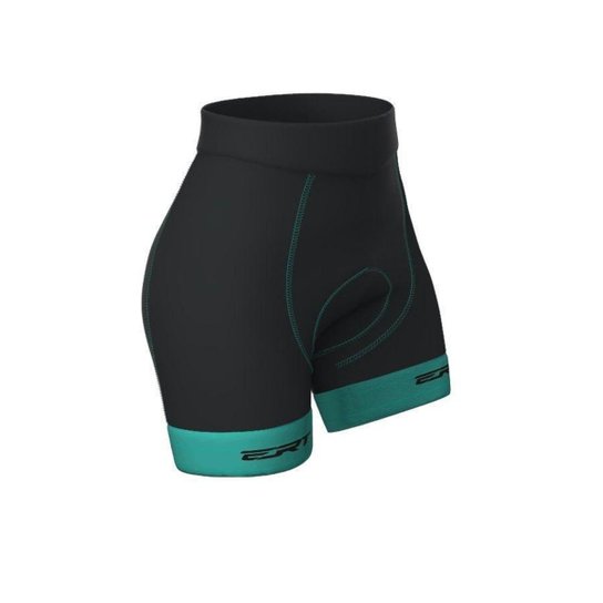 Bermuda Ert Forro Em Gel Feminina - Preto+Azul Turquesa Menor preço em Bermuda Ert Forro Em Gel Feminina - Preto+Azul Turquesa