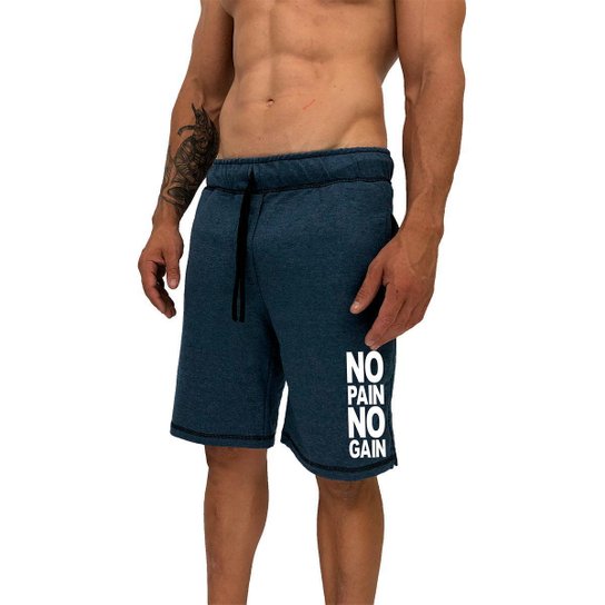 Bermuda Estampada MXD Conceito No Pain No Gain Masculina - Azul Petróleo Menor preço em Bermuda Estampada MXD Conceito No Pain No Gain Masculina - Azul Petróleo