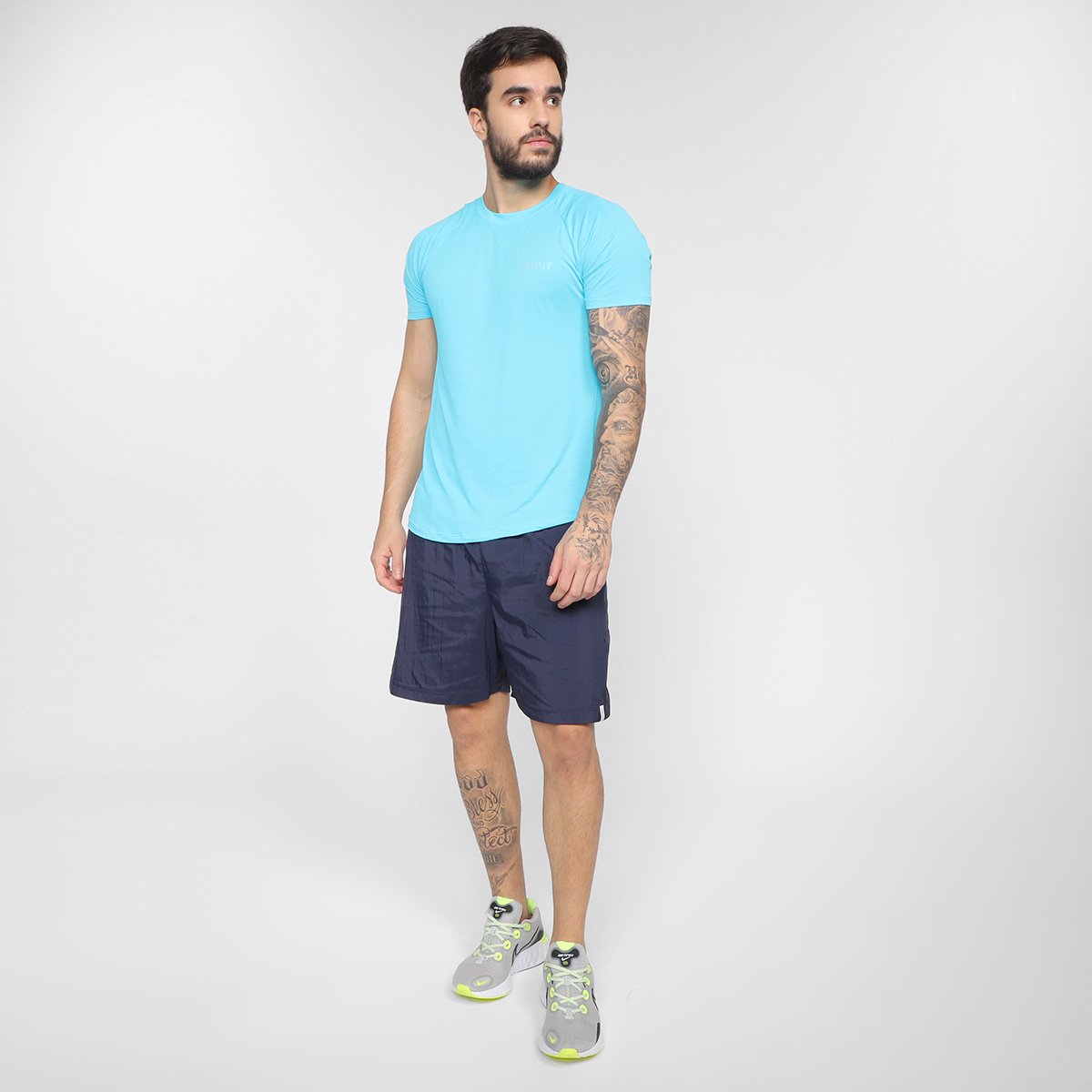 Bermuda Estilo Do Corpo Dupla Sport Masculina - 3