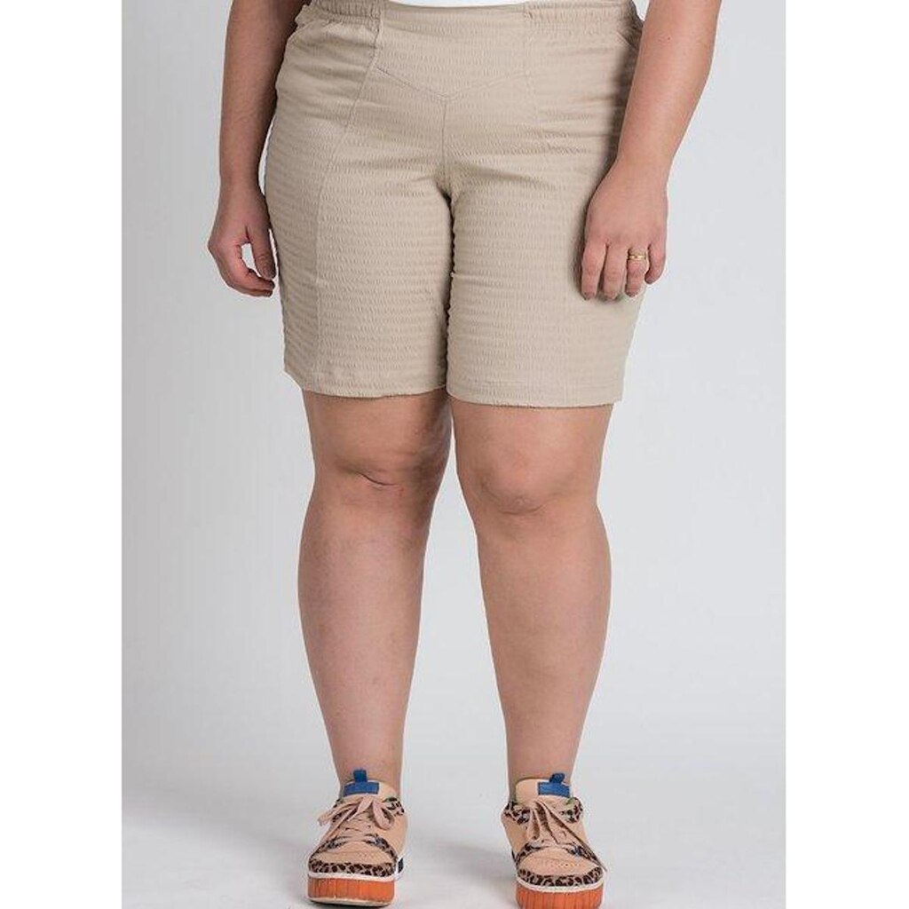 Bermuda Femina Plus Size Cós Elástico Ana Ruga - Serena