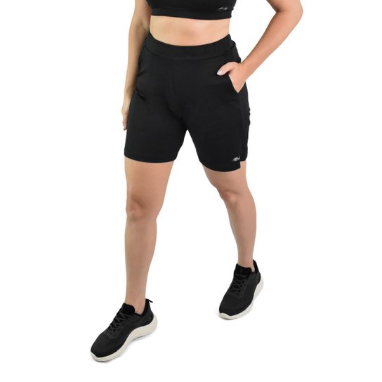 Bermuda Feminina Activitta Esportiva Treino Poliamida Preta (PRETO GG)