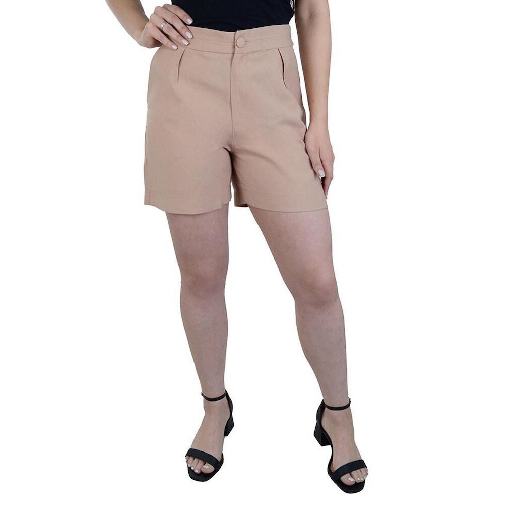 Bermuda Feminina Amoracafé Alfaiataria Bege - A1224