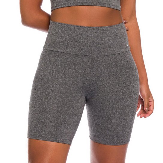 Bermuda Feminina Cintura Alta Energy Mescla Massam Fitness