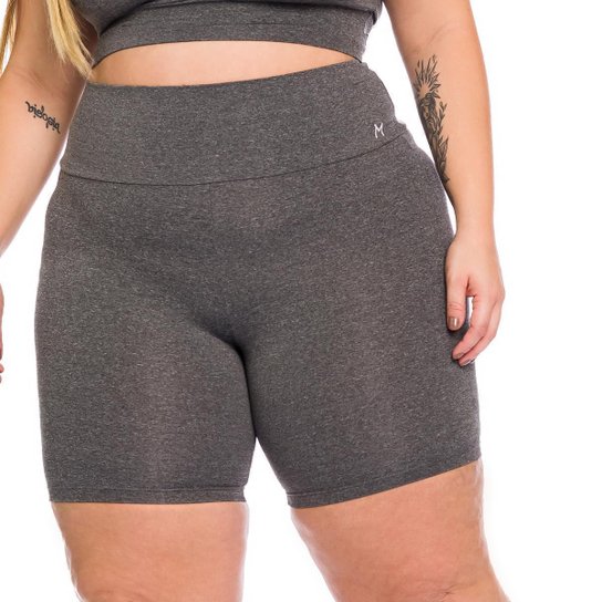 Bermuda Feminina Cintura Alta Energy Mescla Massam Fitness